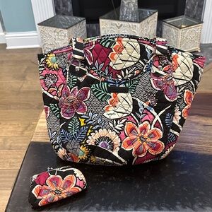 Vera Bradley Glenna Satchel plus coin purse in the Kauai Floral Pattern